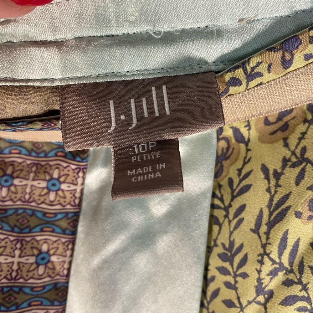 J.Jill Handkerchief Skirt Women's 10 Petite 100% Silk Boho Multicolor Print. - Picture 5 of 6